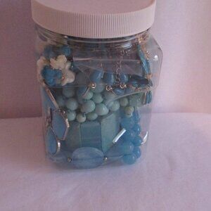 Turquoise Color Inspired Jewelry Jar Lot Vintage to Modern Wearable